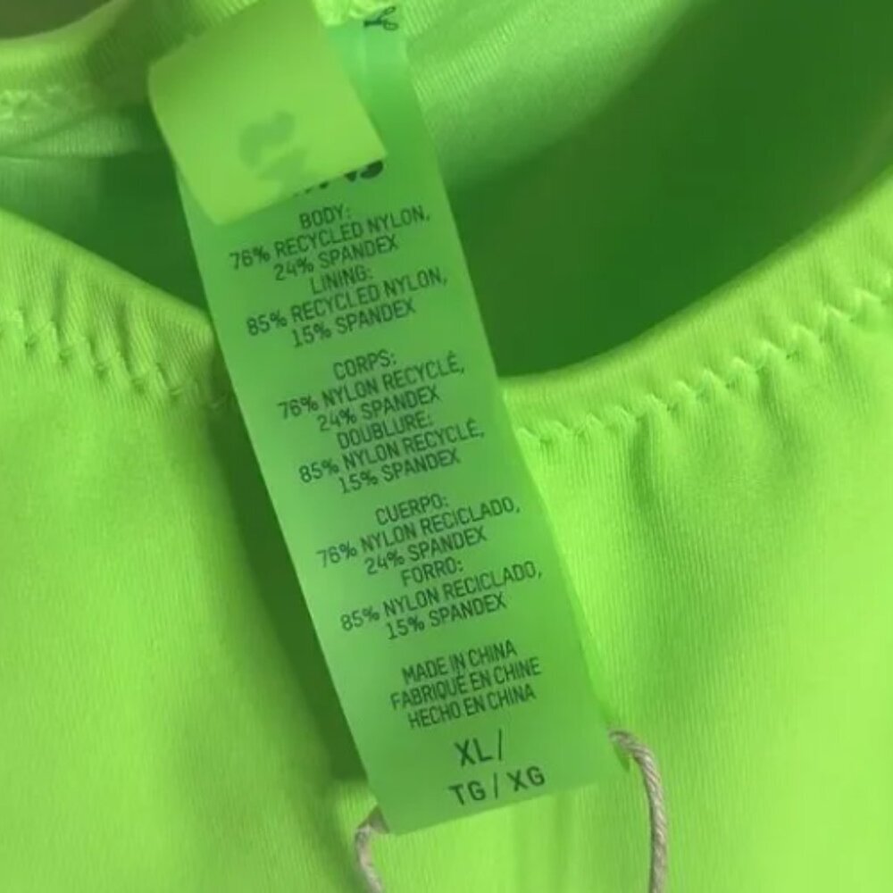 SKIMS Recycled Swim Strapless Monokini (Neon Green) XL - Picture 6 of 7